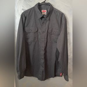 GREY WRANGLER BUTTON DOWN DRESS SHIRT